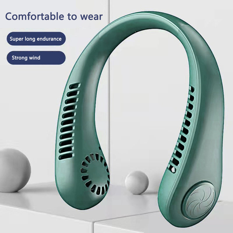 Portable Hanging Neck Fan 5000Mah USB Rechargeable Bladeless Mute Sports Fans Summer Outdoor Air Cooling Wearable Neckband Fan