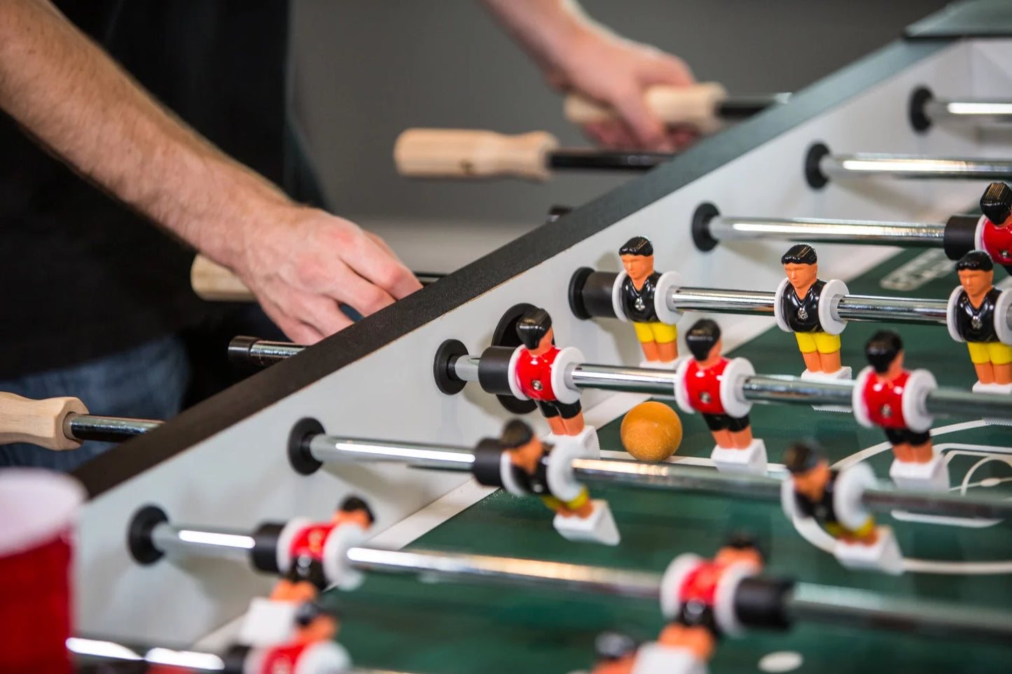 Gladiator 56" Foosball Table with Internal Ball Return System and Ball Entry and Integrated Cup Holders