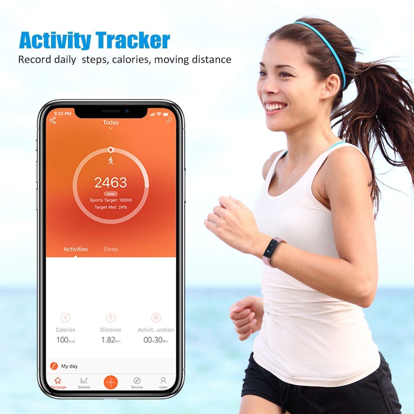 Smart Fitness Tracker |  Waterproof Activity Tracker with OLED Display