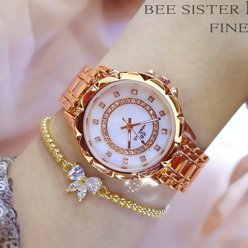 Luxurious Crystal-Accented Women's Fashion Watch