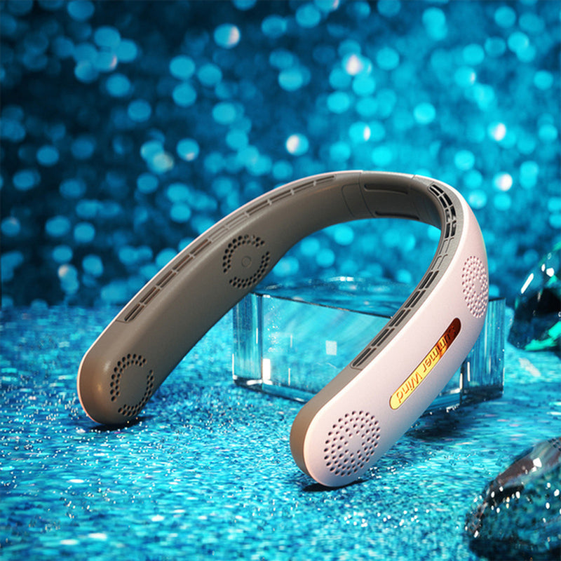 Portable Hanging Neck Fan 5000Mah USB Rechargeable Bladeless Mute Sports Fans Summer Outdoor Air Cooling Wearable Neckband Fan