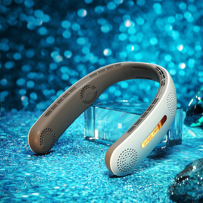 Portable Hanging Neck Fan 5000Mah USB Rechargeable Bladeless Mute Sports Fans Summer Outdoor Air Cooling Wearable Neckband Fan