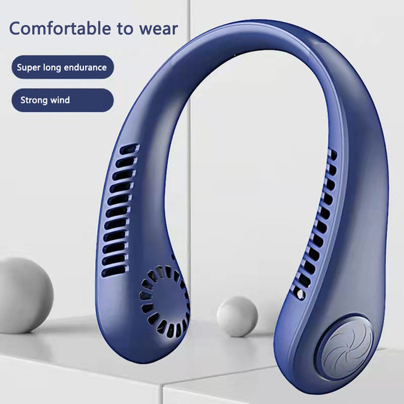 Portable Hanging Neck Fan 5000Mah USB Rechargeable Bladeless Mute Sports Fans Summer Outdoor Air Cooling Wearable Neckband Fan