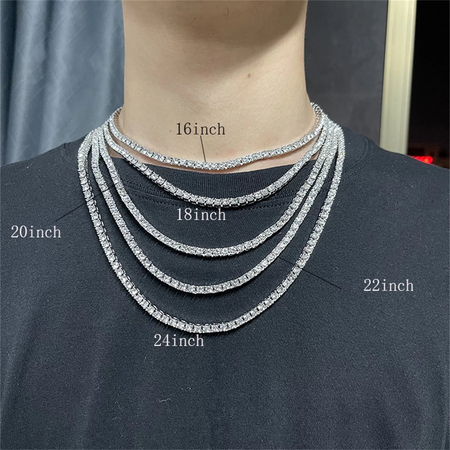 2 Pieces Cuban Link Chain Necklace and Bracelet Hip Hop Jewelry for Men and Women,24In