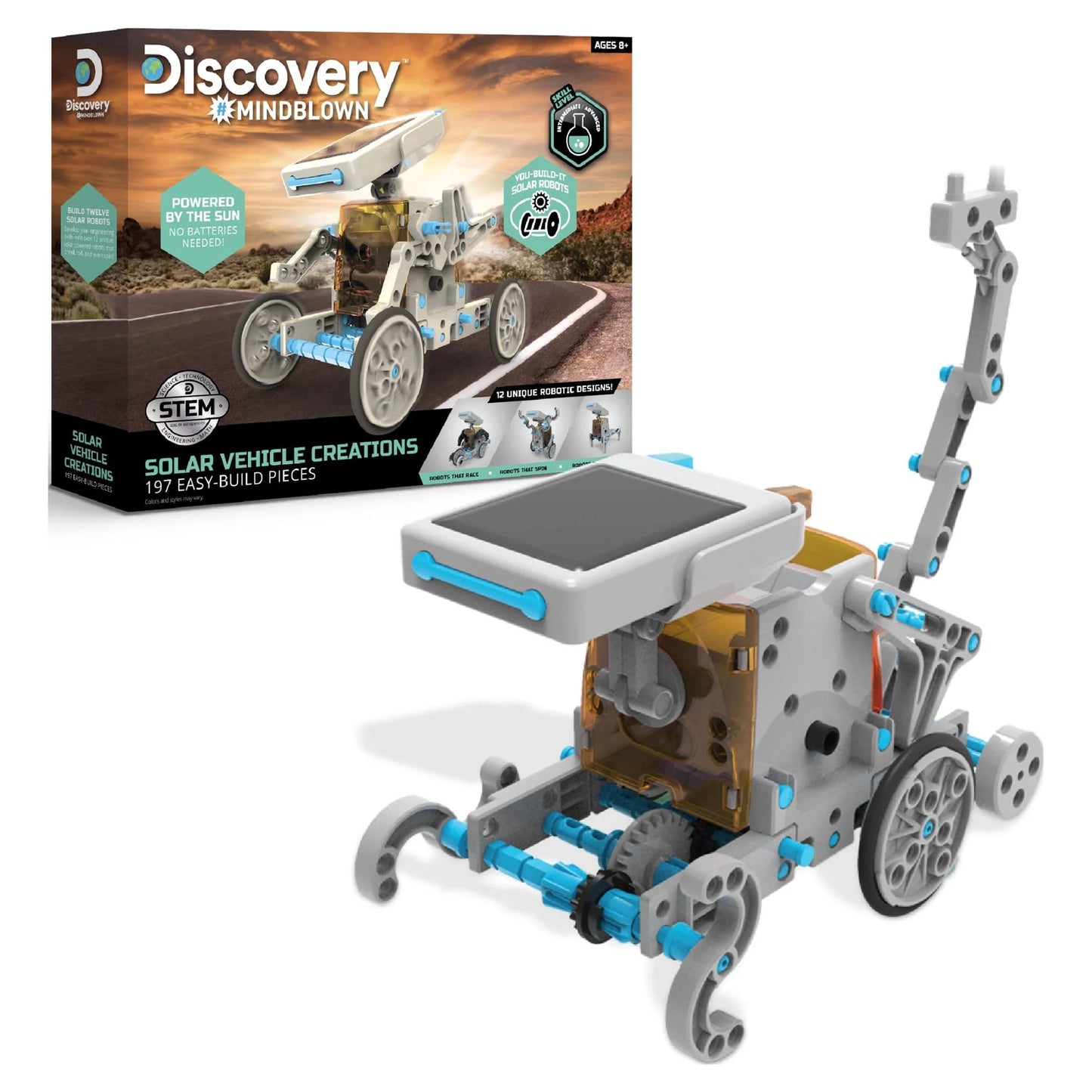 (2 Pack)  STEM 12-In-1 Solar Robot Creation 190-Piece Kit, Kids & Teens