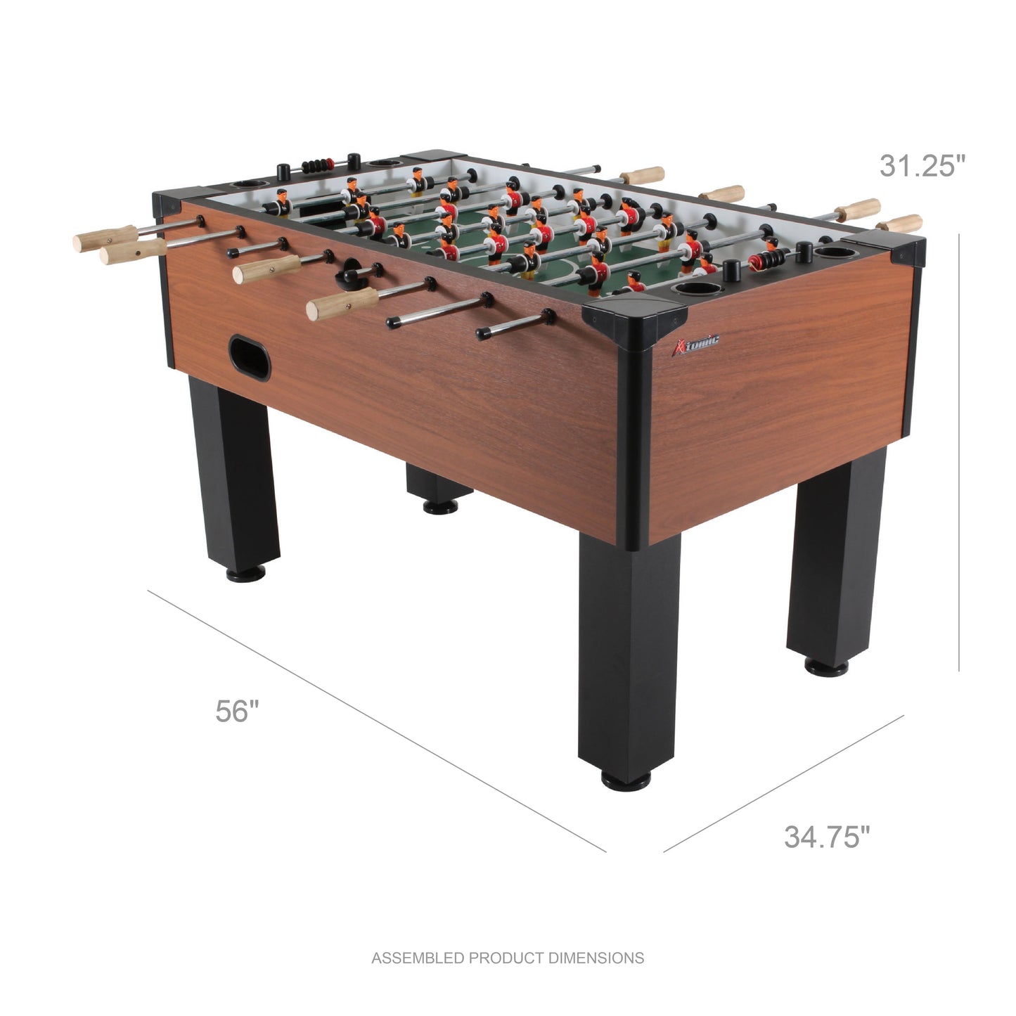 Gladiator 56" Foosball Table with Internal Ball Return System and Ball Entry and Integrated Cup Holders