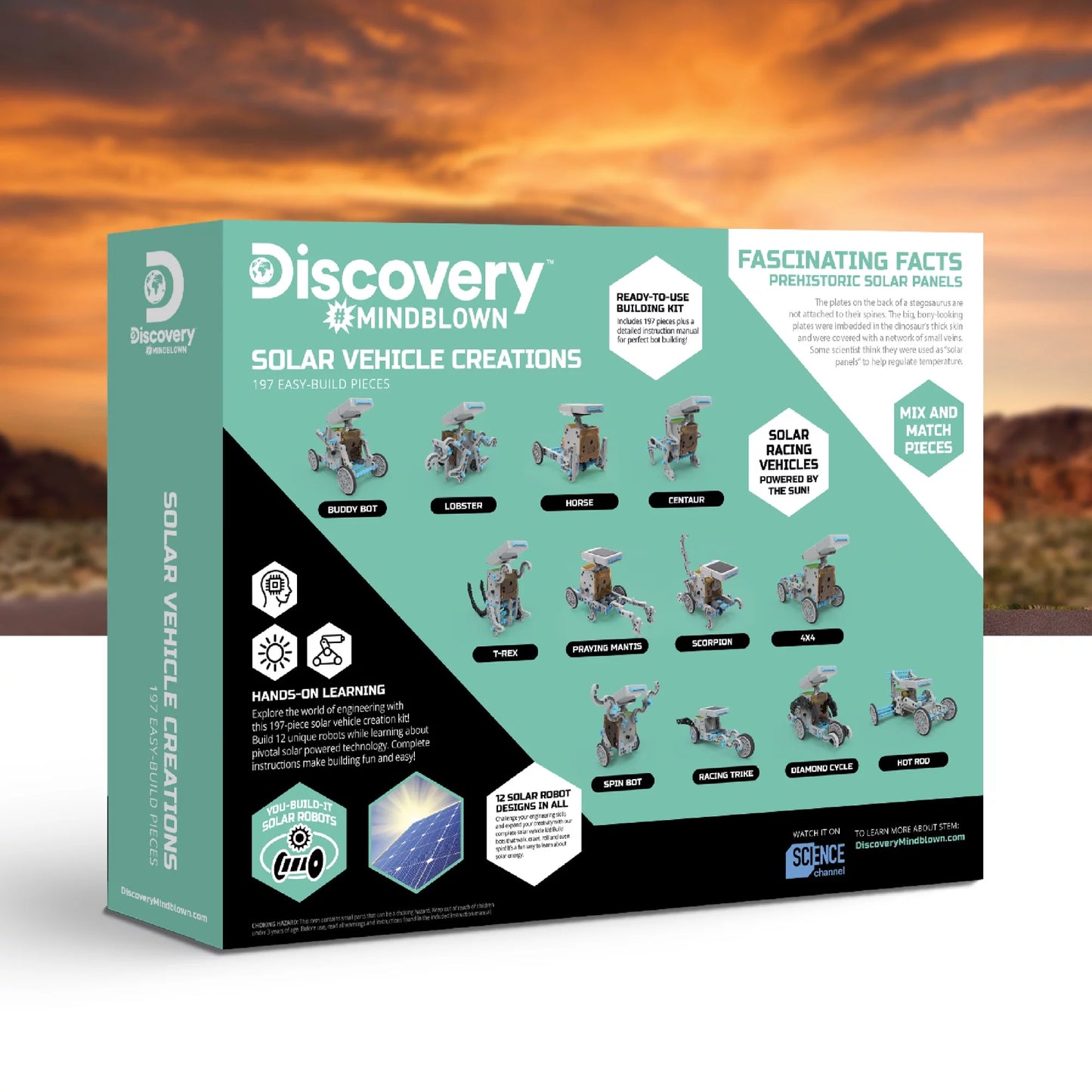 (2 Pack)  STEM 12-In-1 Solar Robot Creation 190-Piece Kit, Kids & Teens