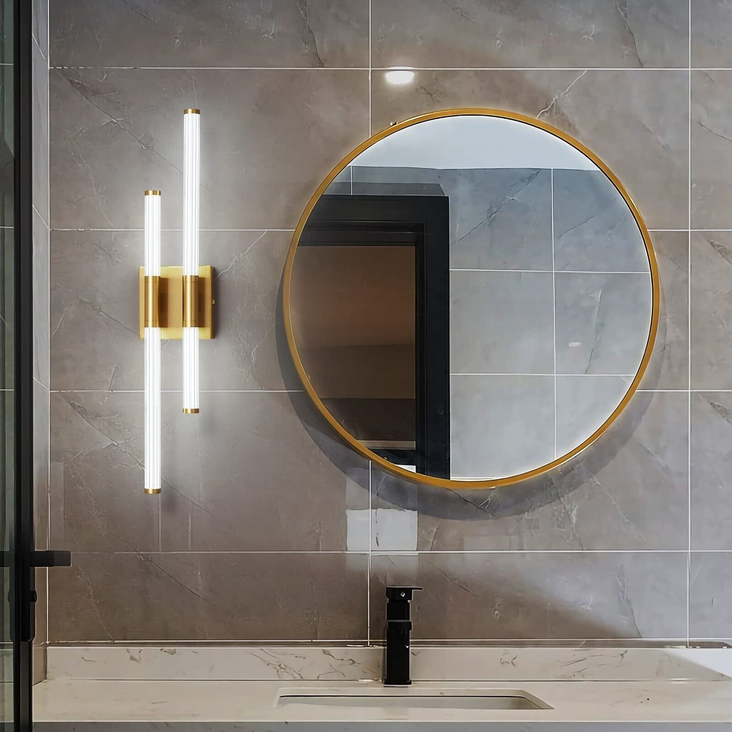 Modern Bathroom Vanity Light 23.22In Gold LED 6000K Bathroom Light Fixtures O...