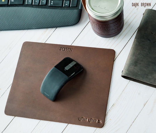 Leather Mouse Pad – Handcrafted Full-Grain Leather Desk Mat