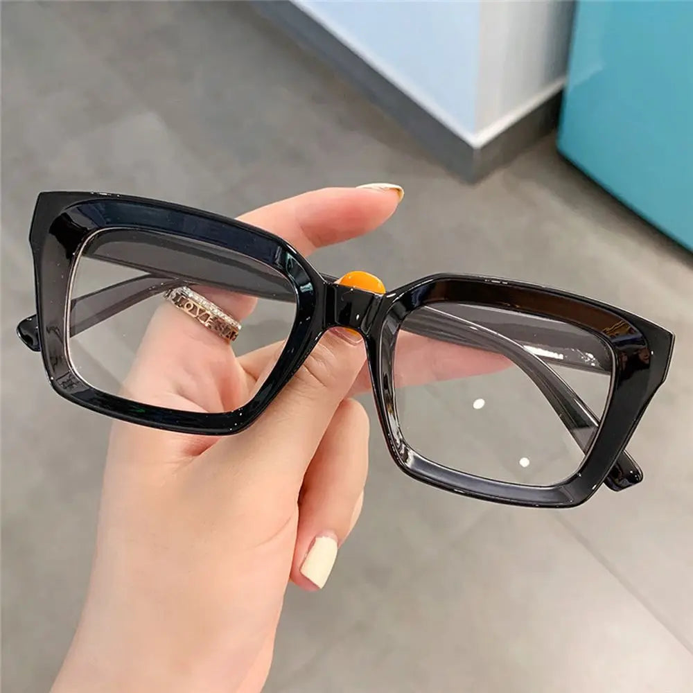 Bold Square Oversized Glasses for Women - Fashionable Clear Lens