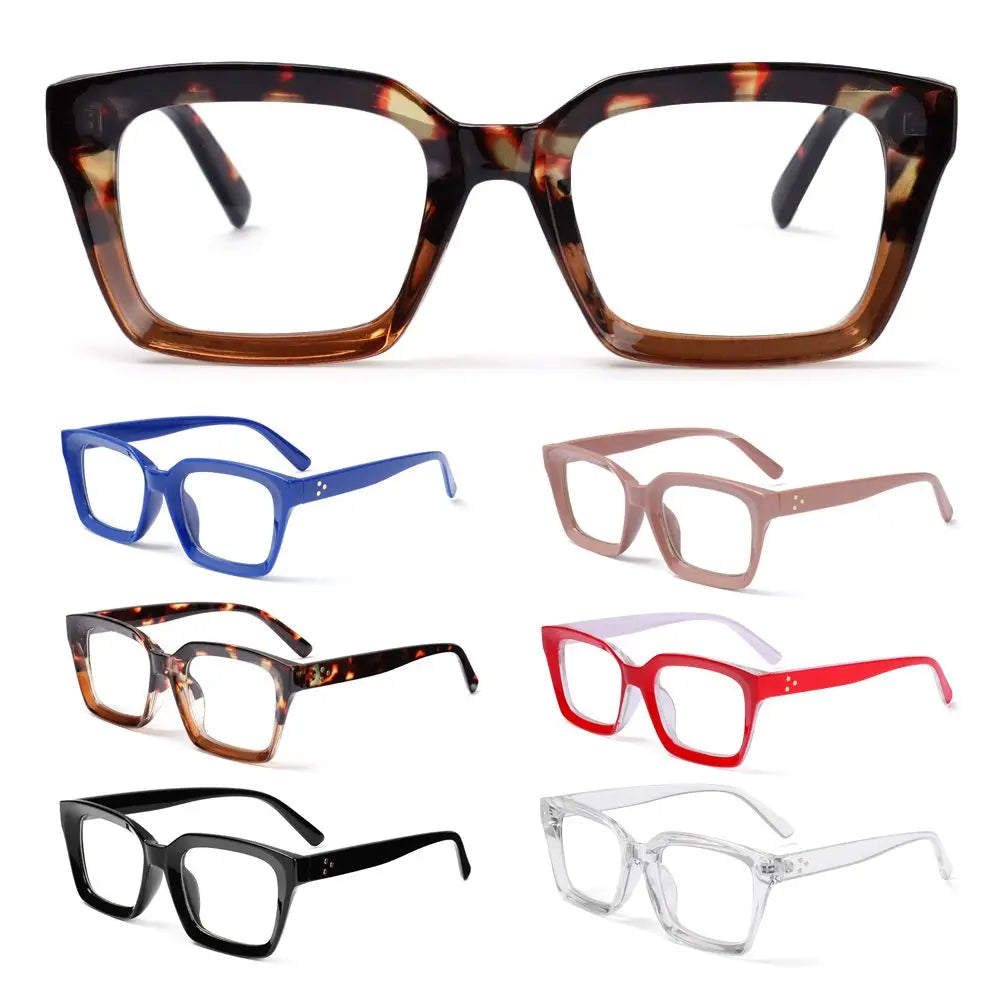 Bold Square Oversized Glasses for Women - Fashionable Clear Lens