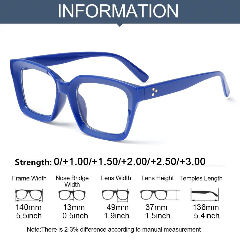 Bold Square Oversized Glasses for Women - Fashionable Clear Lens