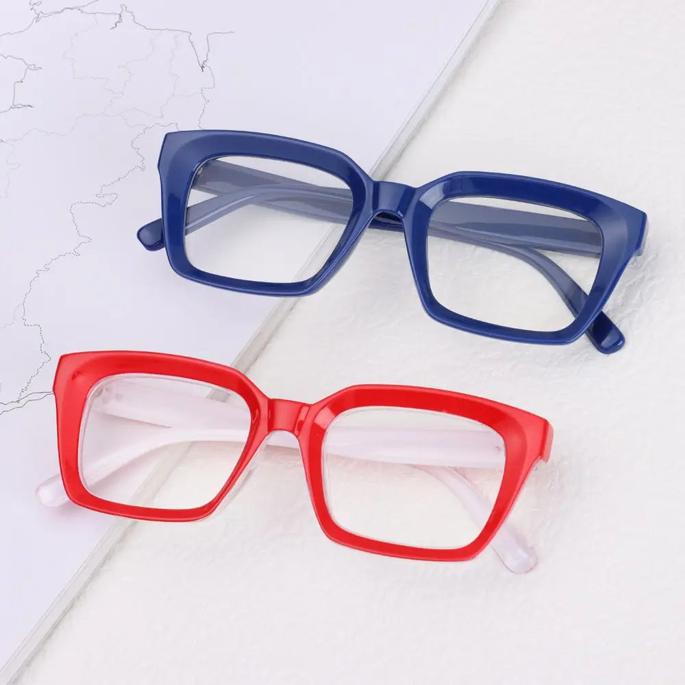 Bold Square Oversized Glasses for Women - Fashionable Clear Lens