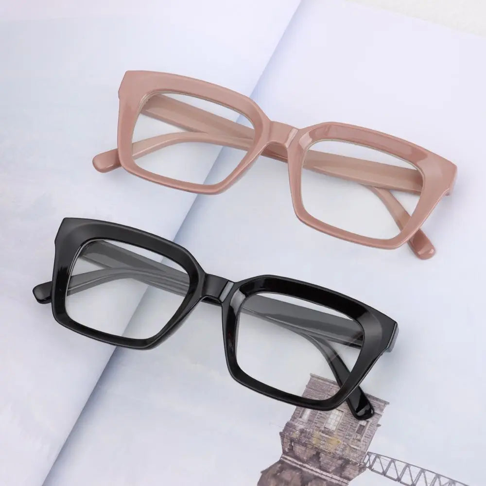 Bold Square Oversized Glasses for Women - Fashionable Clear Lens