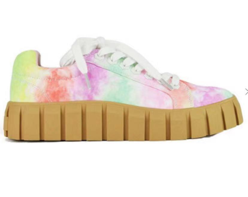Women's Chunky Sole Tie-Dye and Black Sneakers