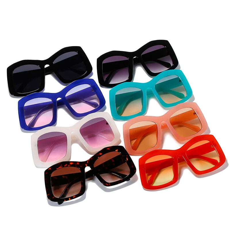 Bold Oversized Square Sunglasses for Women - Retro Fashion Shades