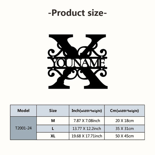 Personalized Custom Name 26 Letters Metal Wall Art Decoration Cutout