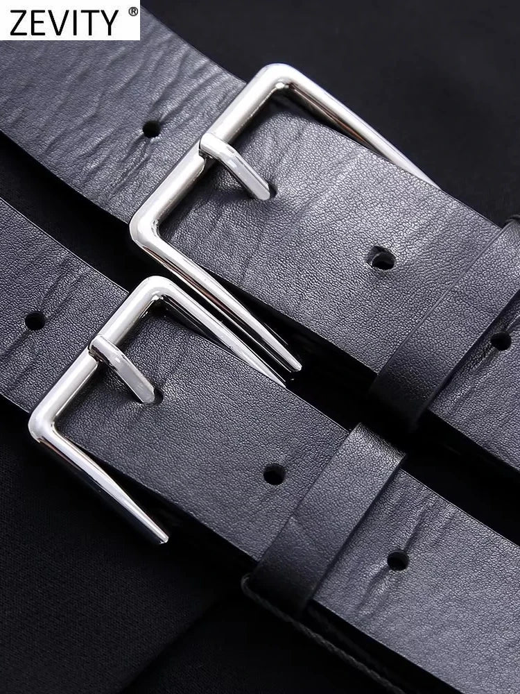 Women's Halter Neck Vest with Double Belt Accent Top