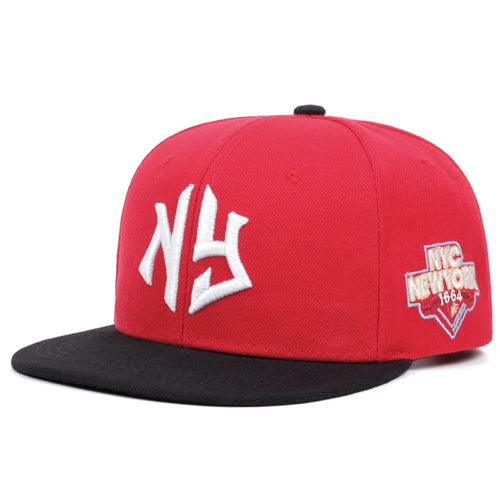 NY Embroidered Snapback Hat - Iconic New York City Cap with Side Patch