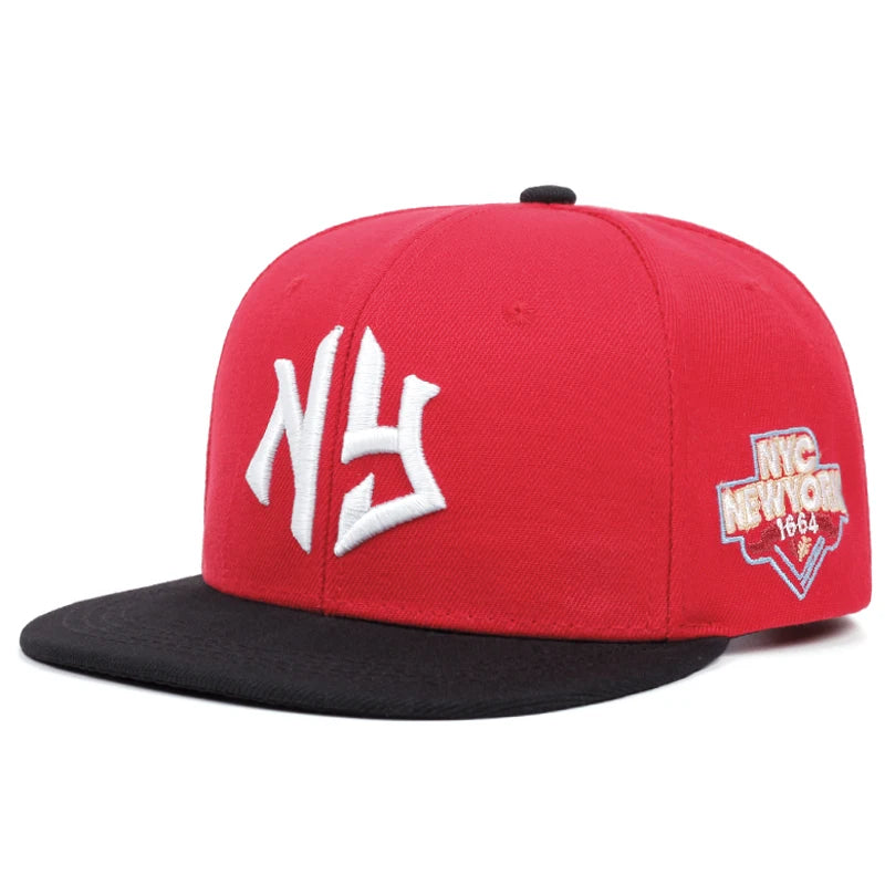 NY Embroidered Snapback Hat - Iconic New York City Cap with Side Patch