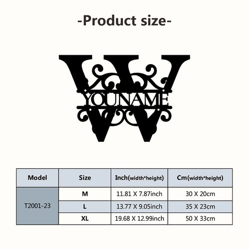 Personalized Custom Name 26 Letters Metal Wall Art Decoration Cutout