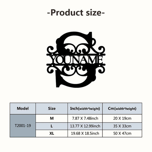 Personalized Custom Name 26 Letters Metal Wall Art Decoration Cutout