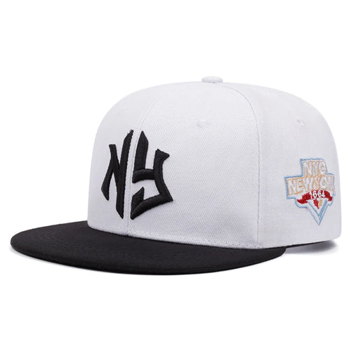 NY Embroidered Snapback Hat - Iconic New York City Cap with Side Patch