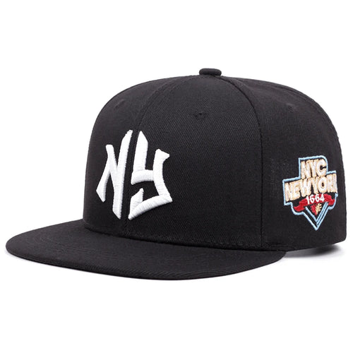 NY Embroidered Snapback Hat - Iconic New York City Cap with Side Patch