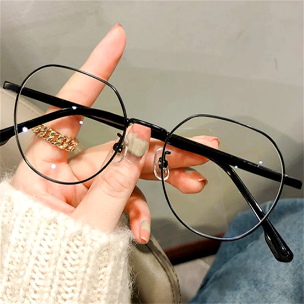 Round Metal Frame Glasses for Women - Retro Clear Lens Eyewear