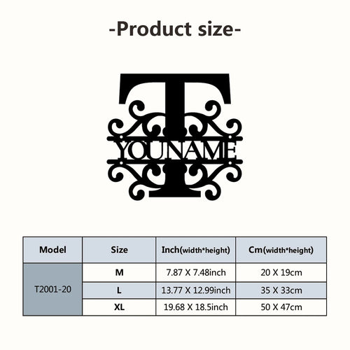 Personalized Custom Name 26 Letters Metal Wall Art Decoration Cutout