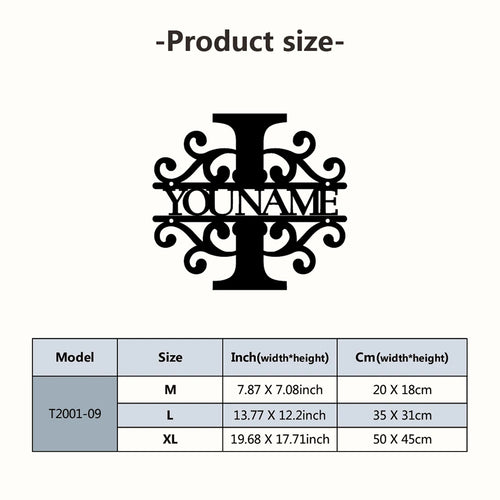 Personalized Custom Name 26 Letters Metal Wall Art Decoration Cutout