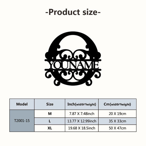 Personalized Custom Name 26 Letters Metal Wall Art Decoration Cutout