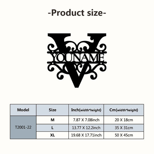 Personalized Custom Name 26 Letters Metal Wall Art Decoration Cutout