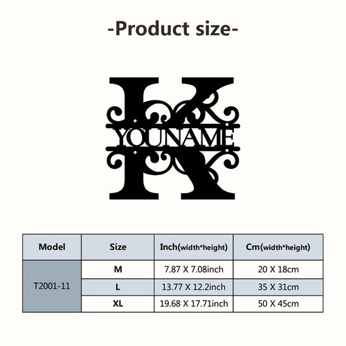 Personalized Custom Name 26 Letters Metal Wall Art Decoration Cutout