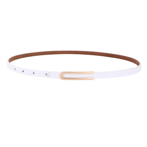 Women's Slim Leather Belt with Elegant Minimalist Buckle