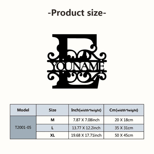 Personalized Custom Name 26 Letters Metal Wall Art Decoration Cutout