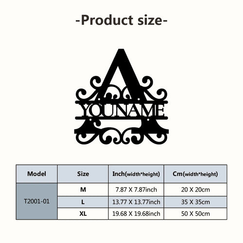 Personalized Custom Name 26 Letters Metal Wall Art Decoration Cutout