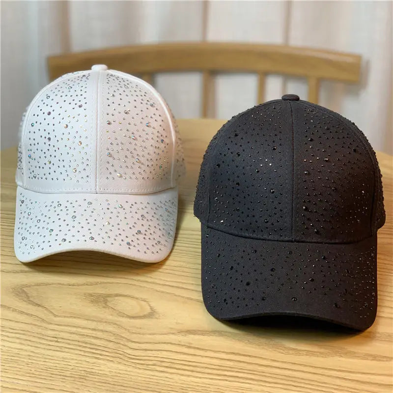 Rhinestone Studded Baseball Cap for Women – Bling Fashion Hat