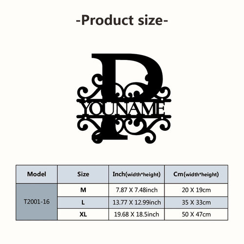 Personalized Custom Name 26 Letters Metal Wall Art Decoration Cutout