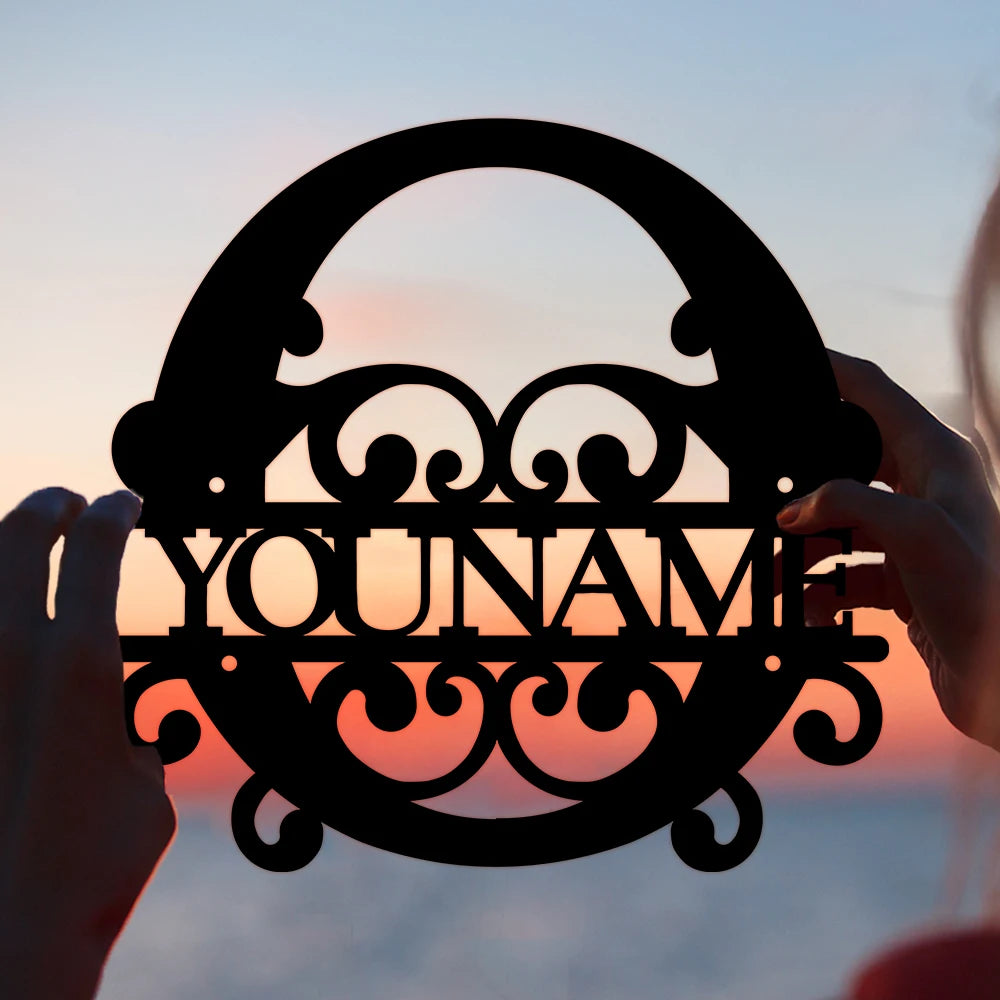 Personalized Custom Name 26 Letters Metal Wall Art Decoration Cutout