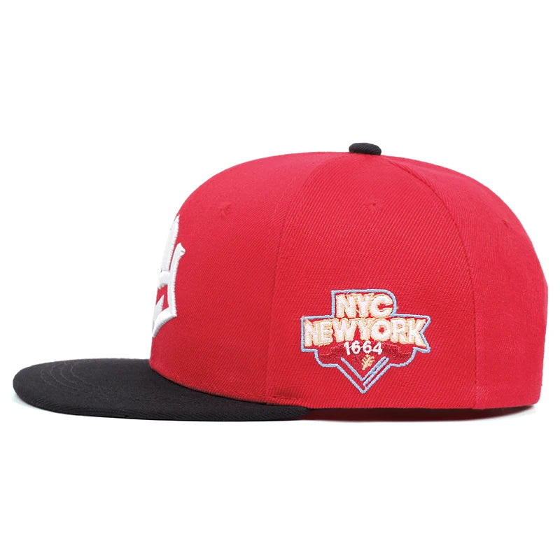 NY Embroidered Snapback Hat - Iconic New York City Cap with Side Patch