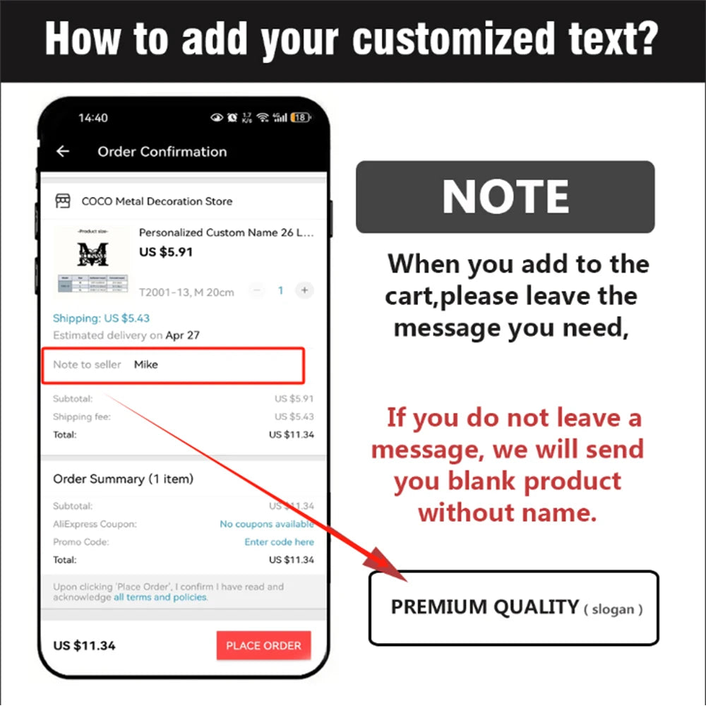 Personalized Custom Name 26 Letters Metal Wall Art Decoration Cutout