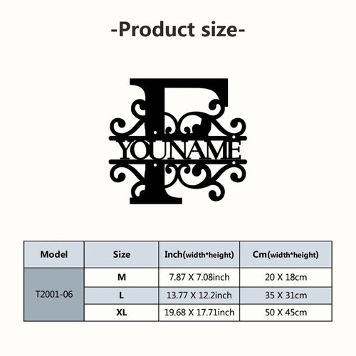 Personalized Custom Name 26 Letters Metal Wall Art Decoration Cutout