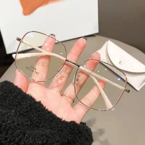 Round Metal Frame Glasses for Women - Retro Clear Lens Eyewear