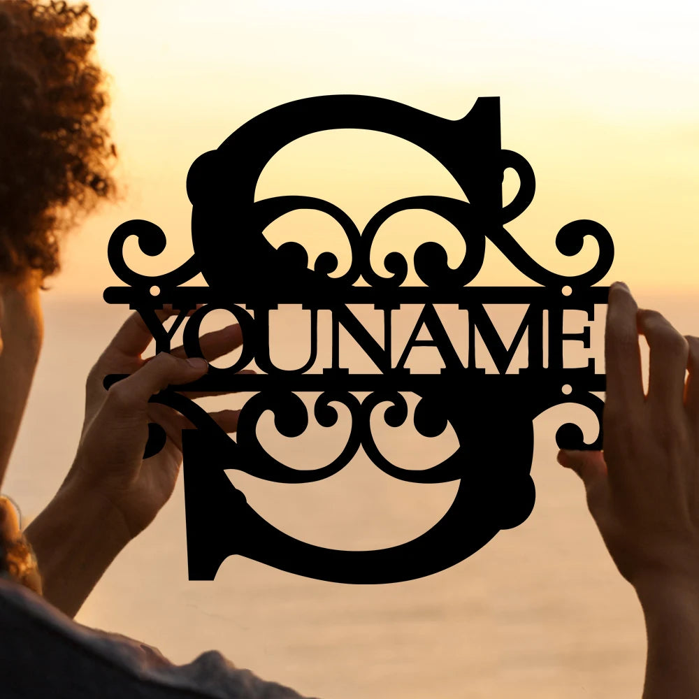 Personalized Custom Name 26 Letters Metal Wall Art Decoration Cutout