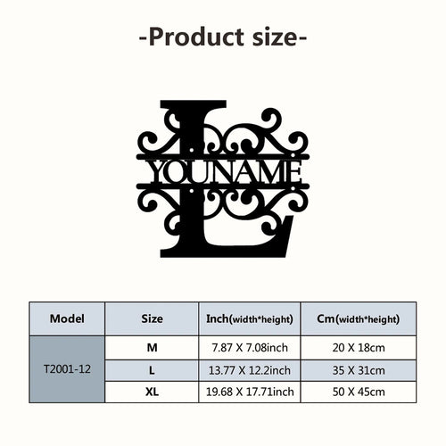 Personalized Custom Name 26 Letters Metal Wall Art Decoration Cutout