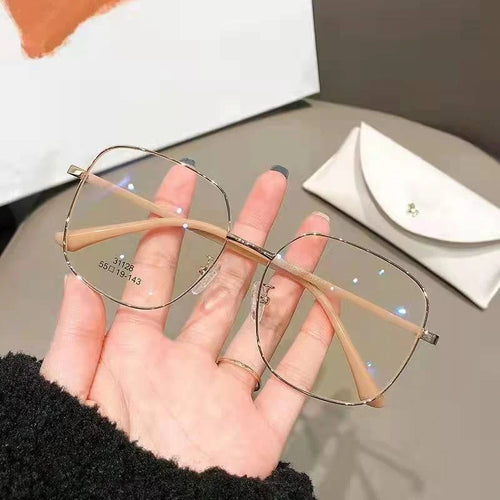 Round Metal Frame Glasses for Women - Retro Clear Lens Eyewear