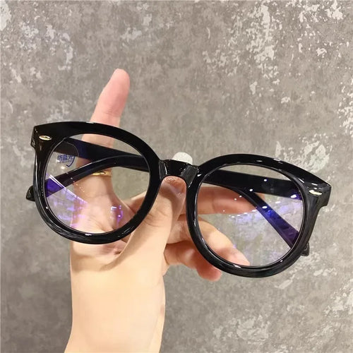 Round Oversized Glasses for Women - Bold Clear Lens Fashion Eyewear