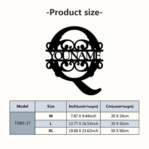 Personalized Custom Name 26 Letters Metal Wall Art Decoration Cutout