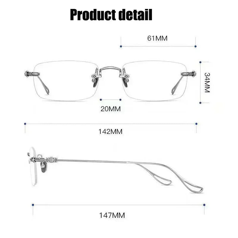 Rimless Rectangle Glasses for Women – Elegant Clear Lens Eyewear